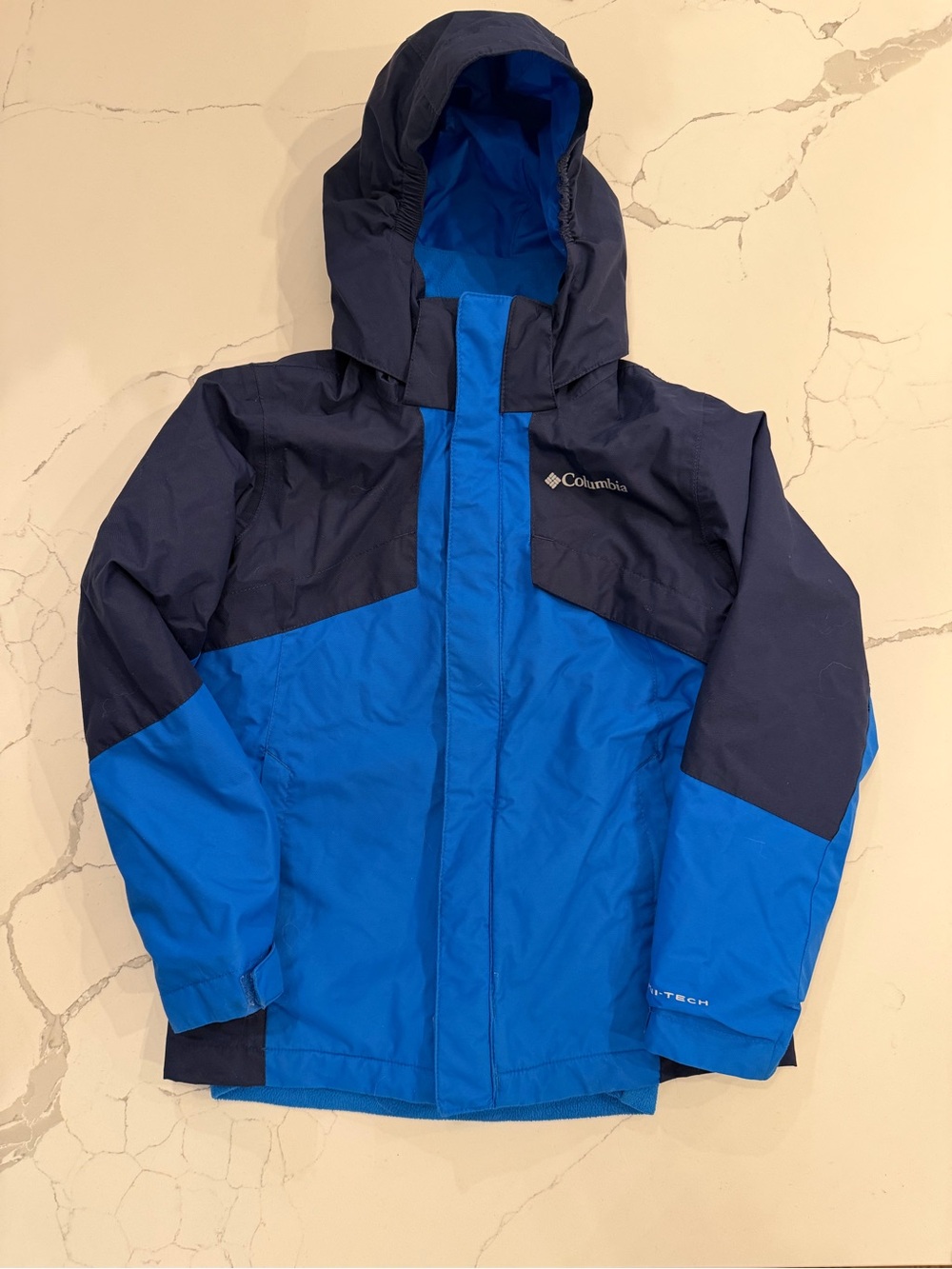 Columbia Boys 3-in-1 Interchange Omni-Tech Ski Jacket Blue Navy Size 8